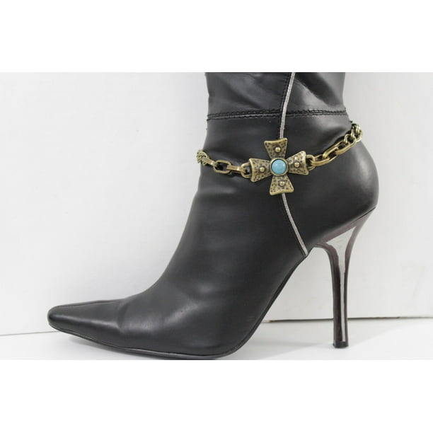 Details about  / Sexy Women Boot Bracelet Mesh Rose Gold Color Chain Anklet Shoe Bling Lion Charm